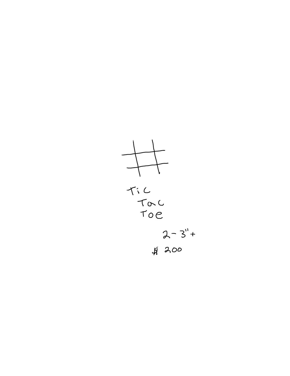 Image of Tic tac toe (intended for the forearm so your can play with a friend)