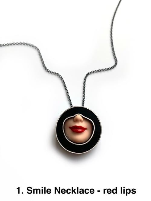 Image of Smile Necklace with Black Resin