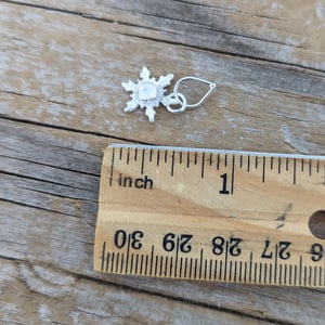 Image of Sterling silver snowflake charm with moonstone 