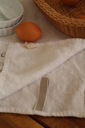 Image of Torchon lin lavé blanc cassé (TRCHNGATEAU2)