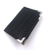 Cardholder, 2 pockets, black "Chevron" pattern outside - SILVER angles