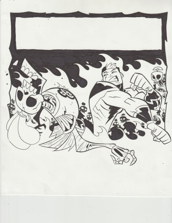 Image of Original Inked Art- Alternate Cover of Action Cartooning. 