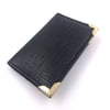 Cardholder, 2 pockets, structured black outside - GOLD angles