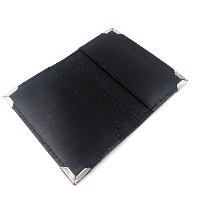 Cardholder, 2 pockets, Smooth blue outside - SILVER angles