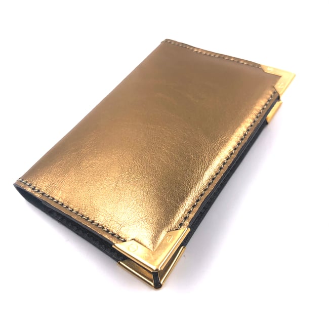 Cardholder, 2 pockets, Shiny gold outside - GOLD angles