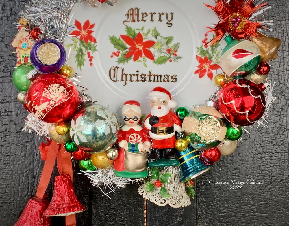 Image of Merry Christmas Plate Wreath