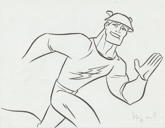 Image of Justice League Unlimited #12- 2005/2006 Old Flash! Inked- original signed artwork