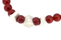 Image 3 of Agate bead Necklace twinned with “intergrowth” of sterling silver cubes. 