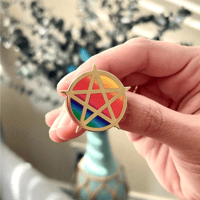 Image 3 of Pentagram (Five Point Star) Enamel Pin | Mystical Symbolic Fashion