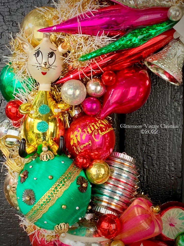 Image of Italian Kitty Cat Christmas Wreath