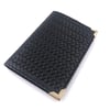 Universal Passport Holder, 2 pockets - black "chevron" outside - gold angles