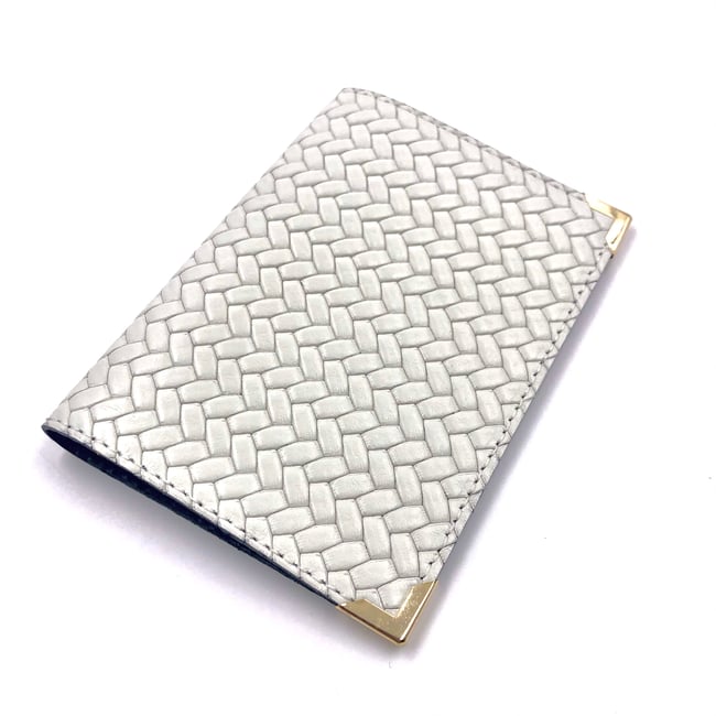 Universal Passport Holder, 2 pockets - white "chevron" outside - gold angles