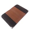 Universal Passport Holder, 2 pockets - cognac leather outside - silver angles