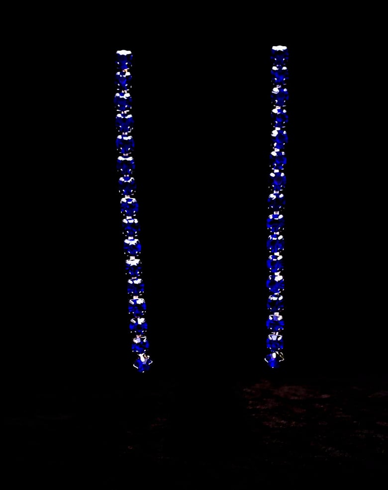 Image of Royal Blue Dangling Pierced Earrings 