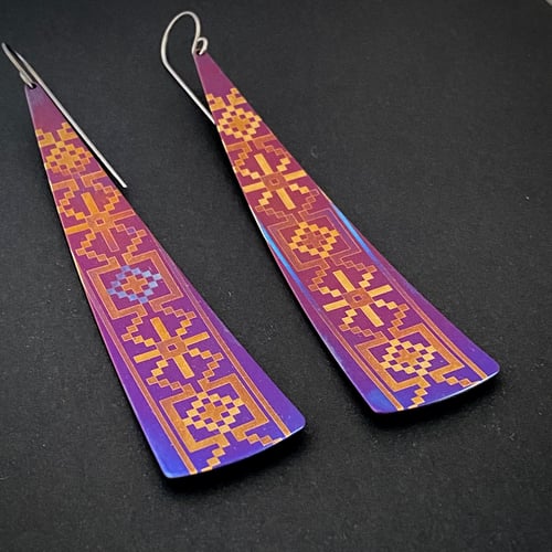 Image of 8-Bit Quillwork Earrings (Storm)
