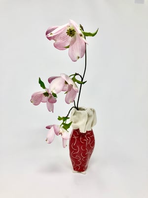 Image of Red and White Bud Vase