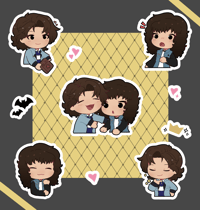 Image 1 of Stranger things mini transparent sticker sheet- Steddie, Steve & Eddie