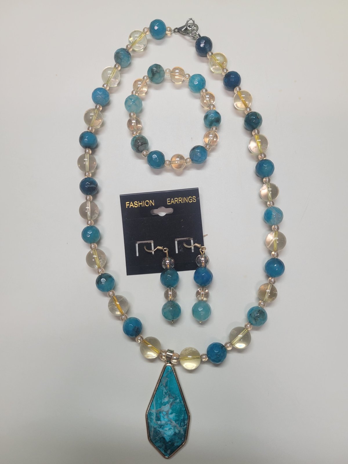 Image of Blue Agate with Citrine Set