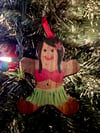 Gingerbread hula girl ornament