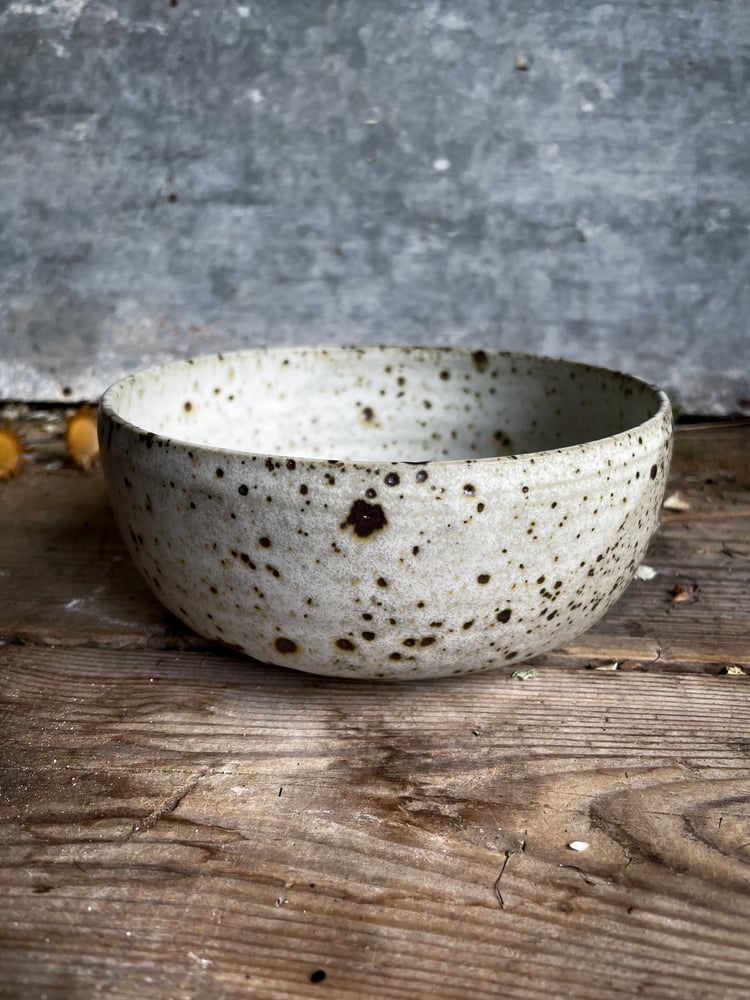 Image of Hand thrown quail speckle bowl 