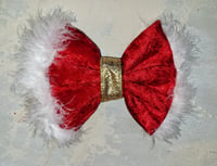 Image 1 of Red gold fluffy bow 🤶 