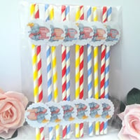Image 2 of 6 Dumbo Straws, Dumbo Drinking Straws, Dumbo Party Straws, Dumbo Table Decor