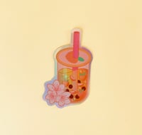 Image 1 of Bubble Tea Peach - Stickers
