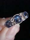 Edwardian 18ct yellow gold old cut diamond and natural sapphire 5 stone ring