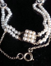 Image 4 of GEORGIAN  1800s 18CT NATURAL SALTWATER PEARL GUILLOCHE ENAMEL DIAMOND CHOKER NECKLACE