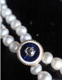 Image 5 of GEORGIAN  1800s 18CT NATURAL SALTWATER PEARL GUILLOCHE ENAMEL DIAMOND CHOKER NECKLACE