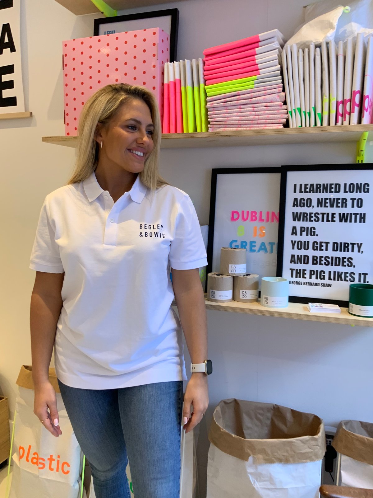 Image of White Unisex Polo Shirt with Logo