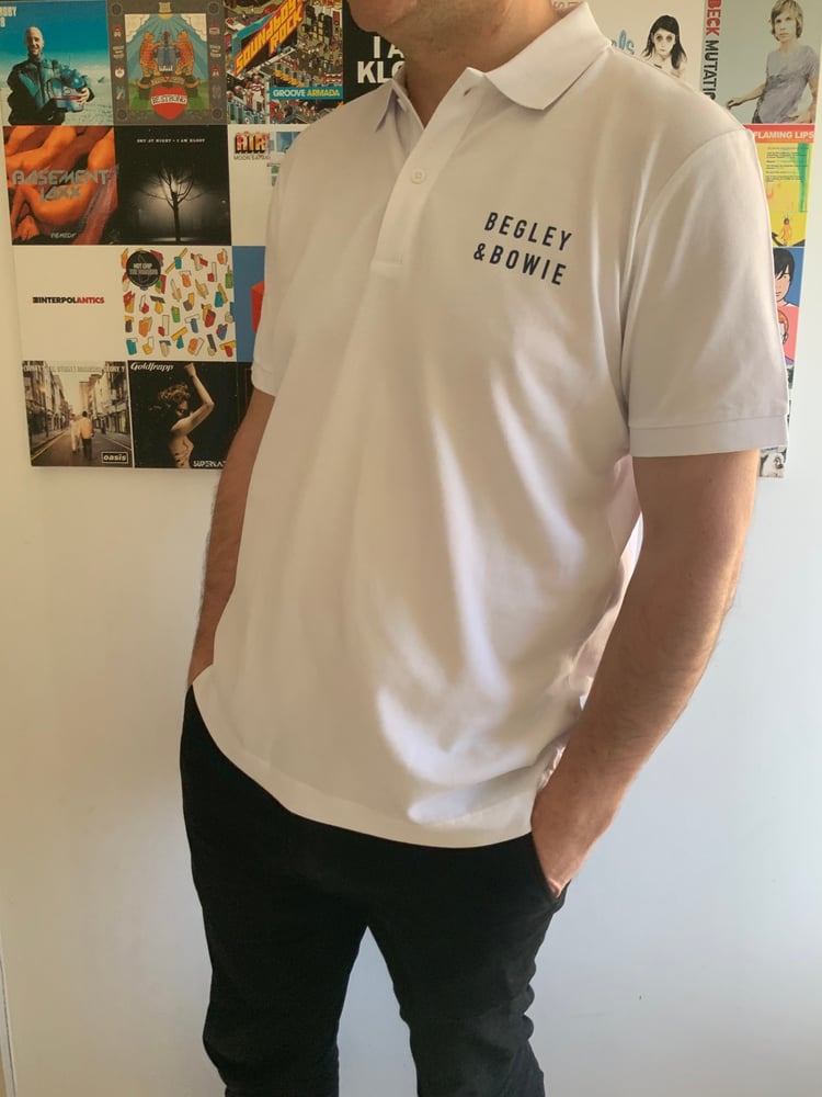 Image of White Unisex Polo Shirt with Logo 