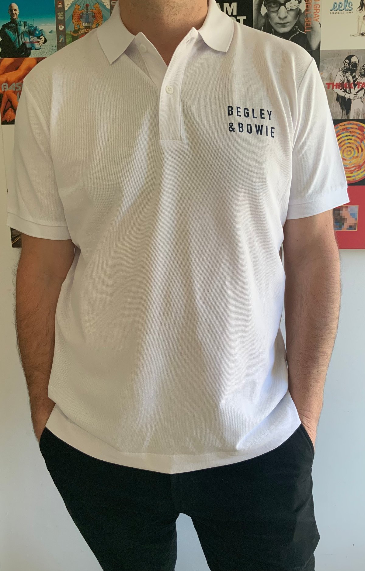 Image of White Unisex Polo Shirt with Logo 