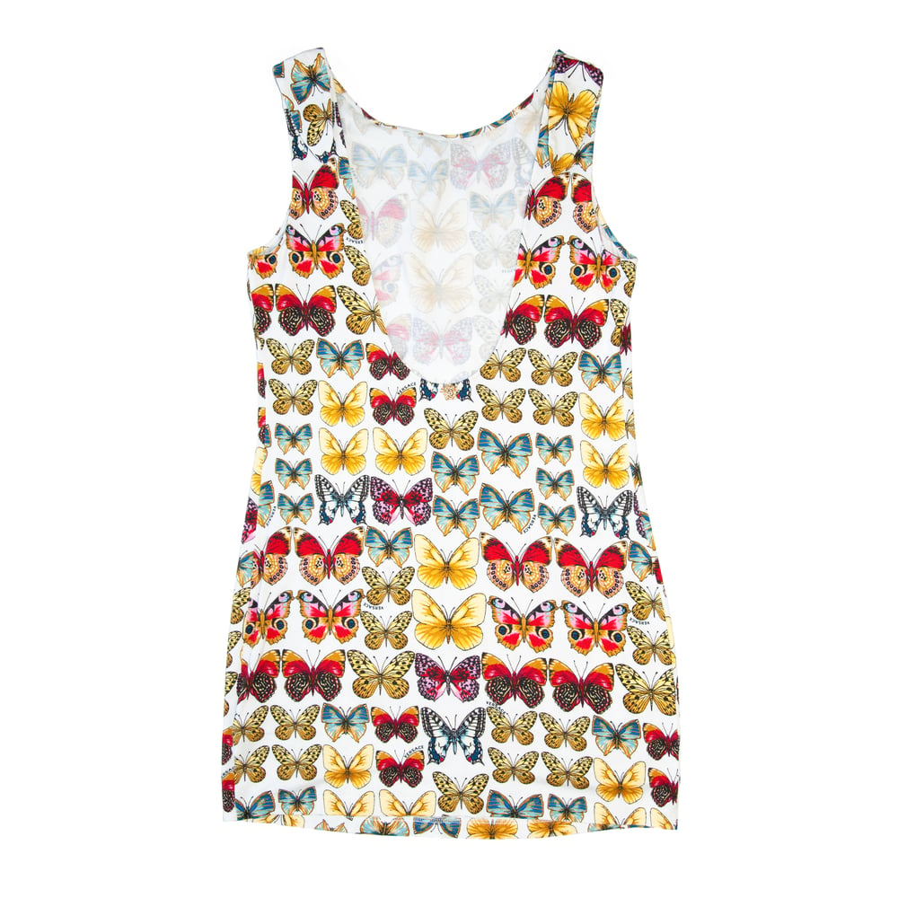 Image of Versace Butterfly Print Mini Dress