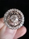 ART DECO FRENCH PLATINUM 18CT 18K DIAMOND BOMBE 1.10-1.30CT RING