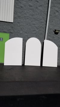 Trio white wood board backdrop 