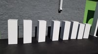 White wood pedestals 