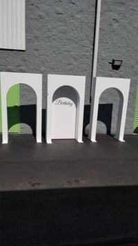 3 set Backdrops  white wood Trio  u shape 