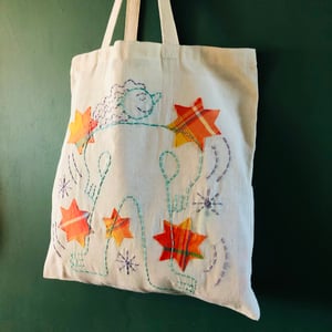 Image of Hand Embroidered Tote Bag 