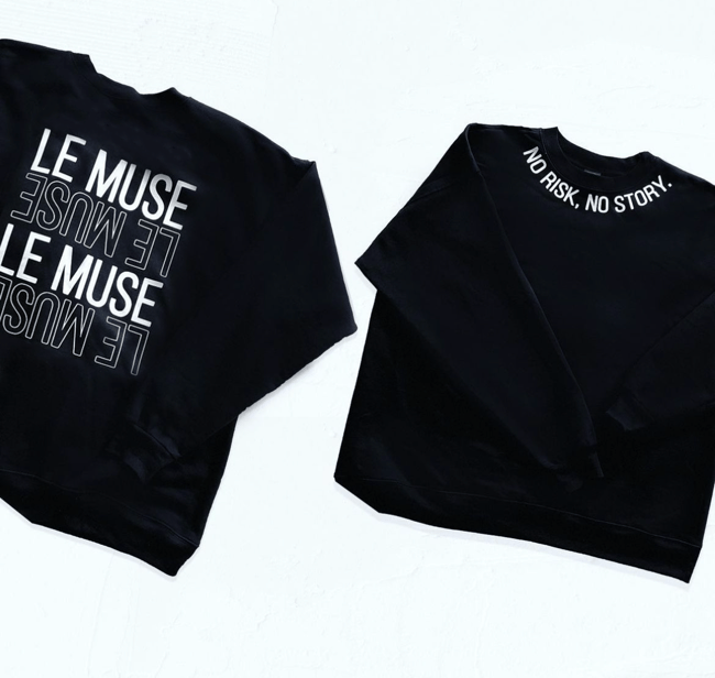 NO RISK, NO STORY CREWNECK BLACK