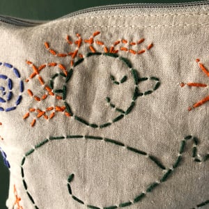 Image of Hand Embroidered Zip Bag