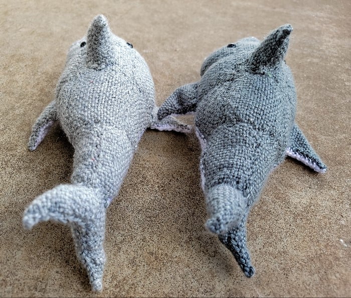 Image of Shark, Dice Guardian, Handmade Stuffie, Handwoven, Small