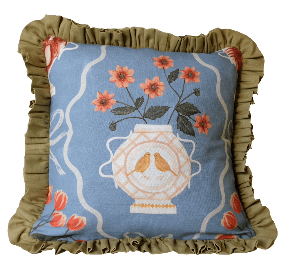 Image of Romantic Vase Cushion