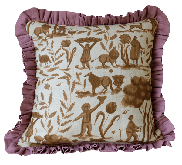 Image of Brown Toile Cushion