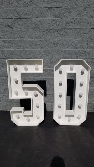 Image of Number 5 and 0 light number 