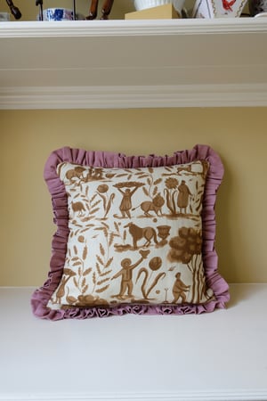 Image of Brown Toile Cushion