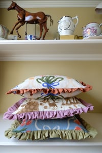 Image 3 of Brown Toile Cushion