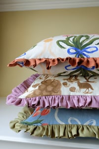Image 4 of Brown Toile Cushion