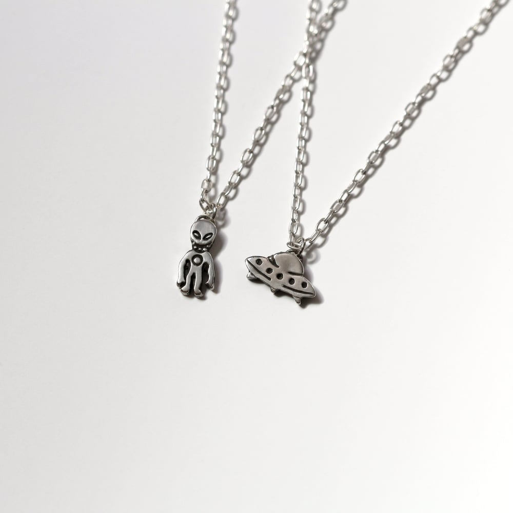 ~Friendship~ Alien UFO Sterling Silver Necklaces