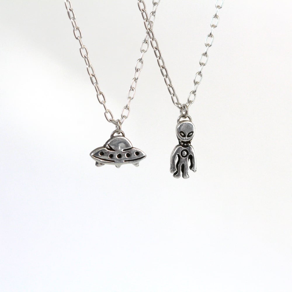 ~Friendship~ Alien UFO Sterling Silver Necklaces